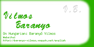 vilmos baranyo business card